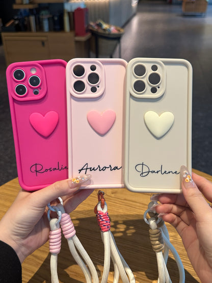 Personalized Name Macaron Series: Fashionable 3D Sweet Heart Case