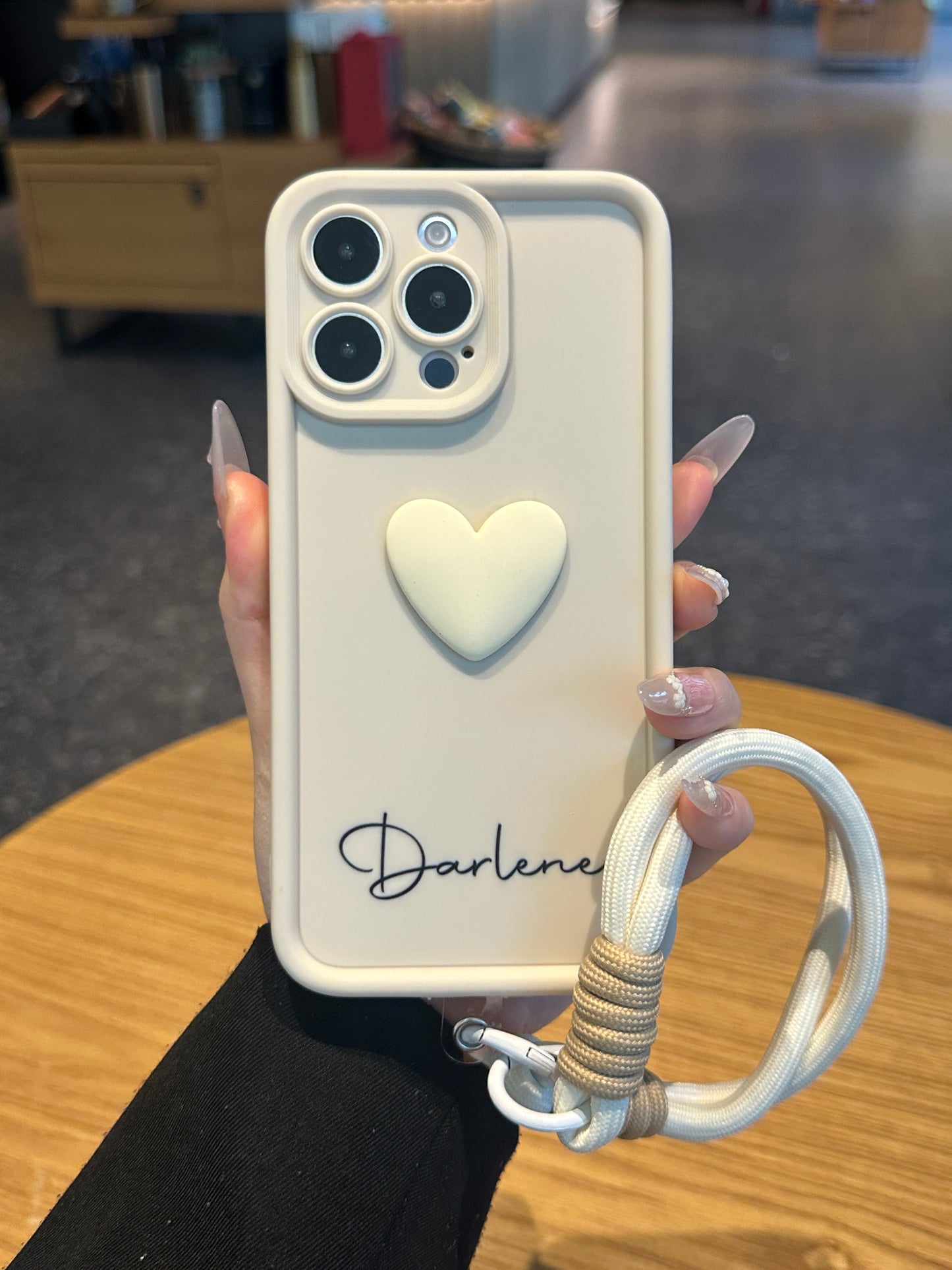 Personalized Name Macaron Series: Fashionable 3D Sweet Heart Case