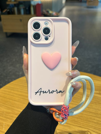 Personalized Name Macaron Series: Fashionable 3D Sweet Heart Case