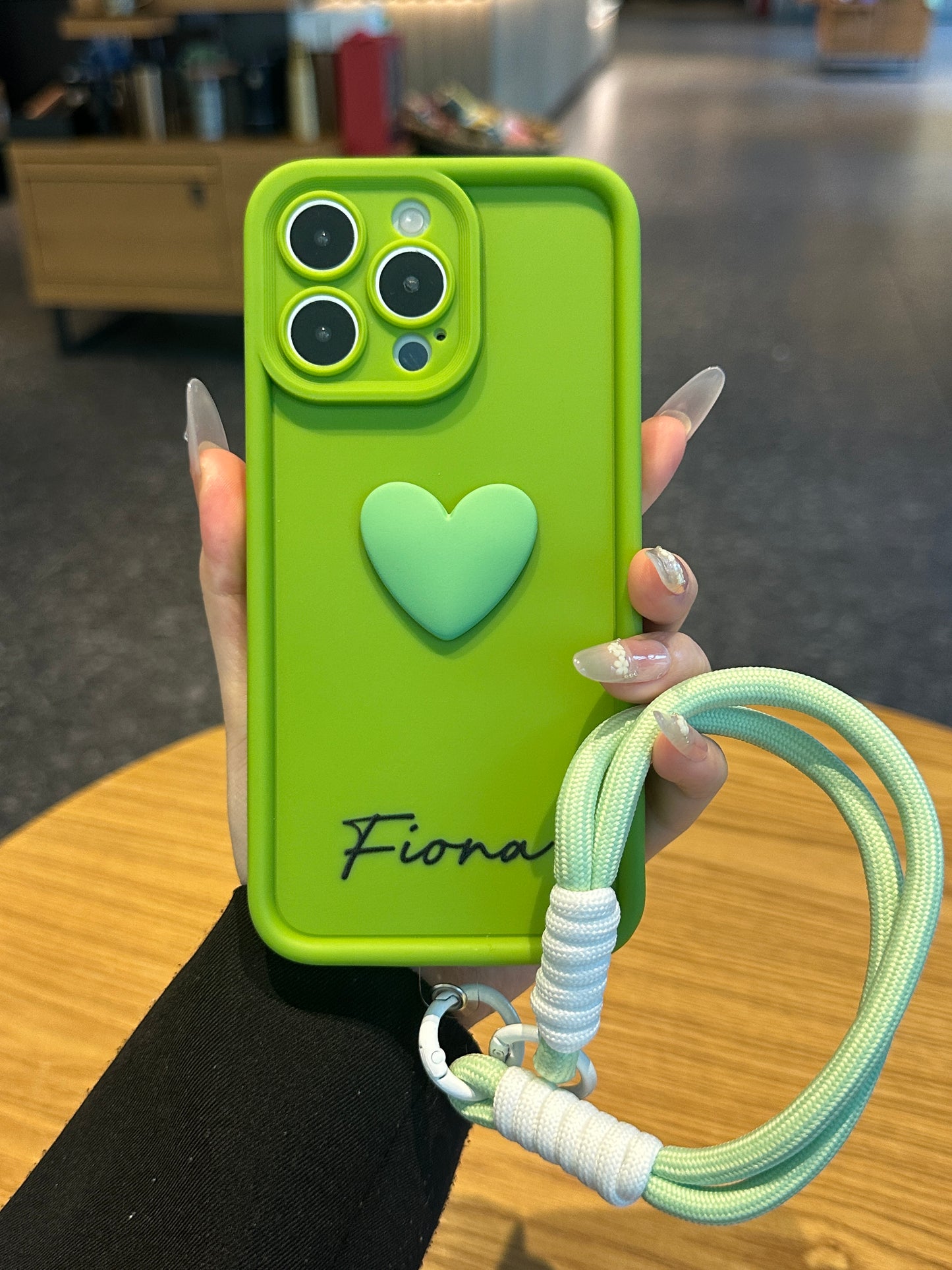 Personalized Name Macaron Series: Fashionable 3D Sweet Heart Case