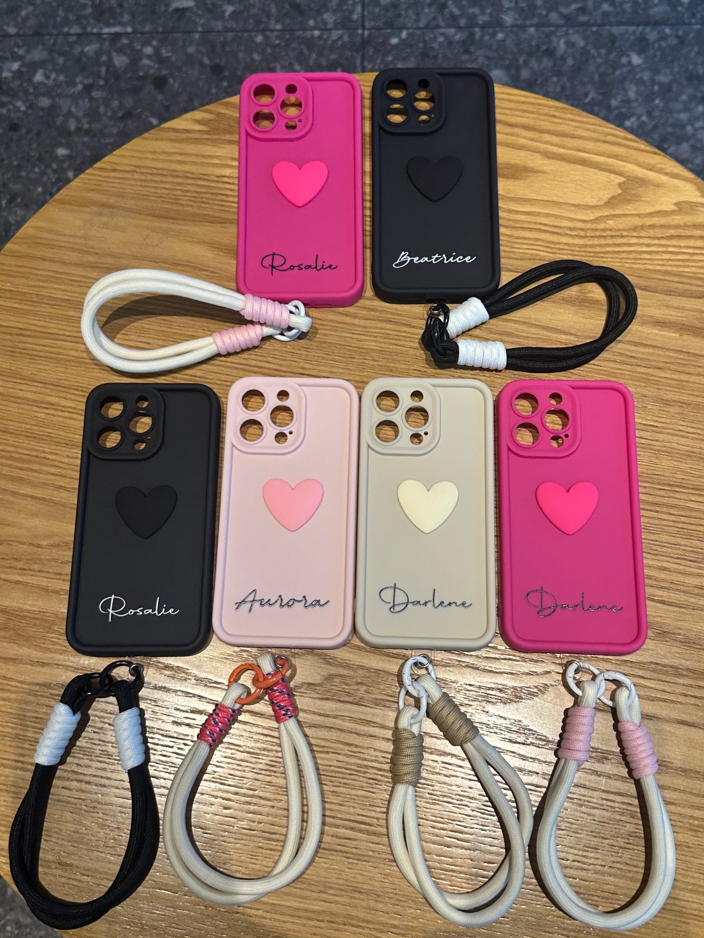 Personalized Name Macaron Series: Fashionable 3D Sweet Heart Case