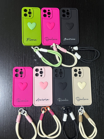 Personalized Name Macaron Series: Fashionable 3D Sweet Heart Case